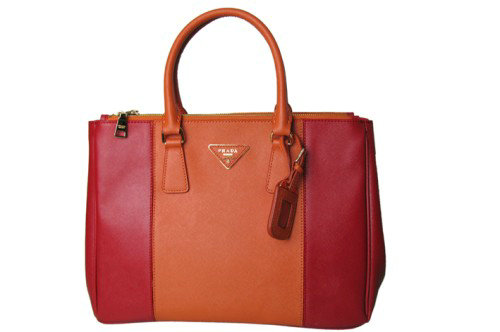 online 2014 Prada saffiano calfskin tote bag BN1786 red&orange